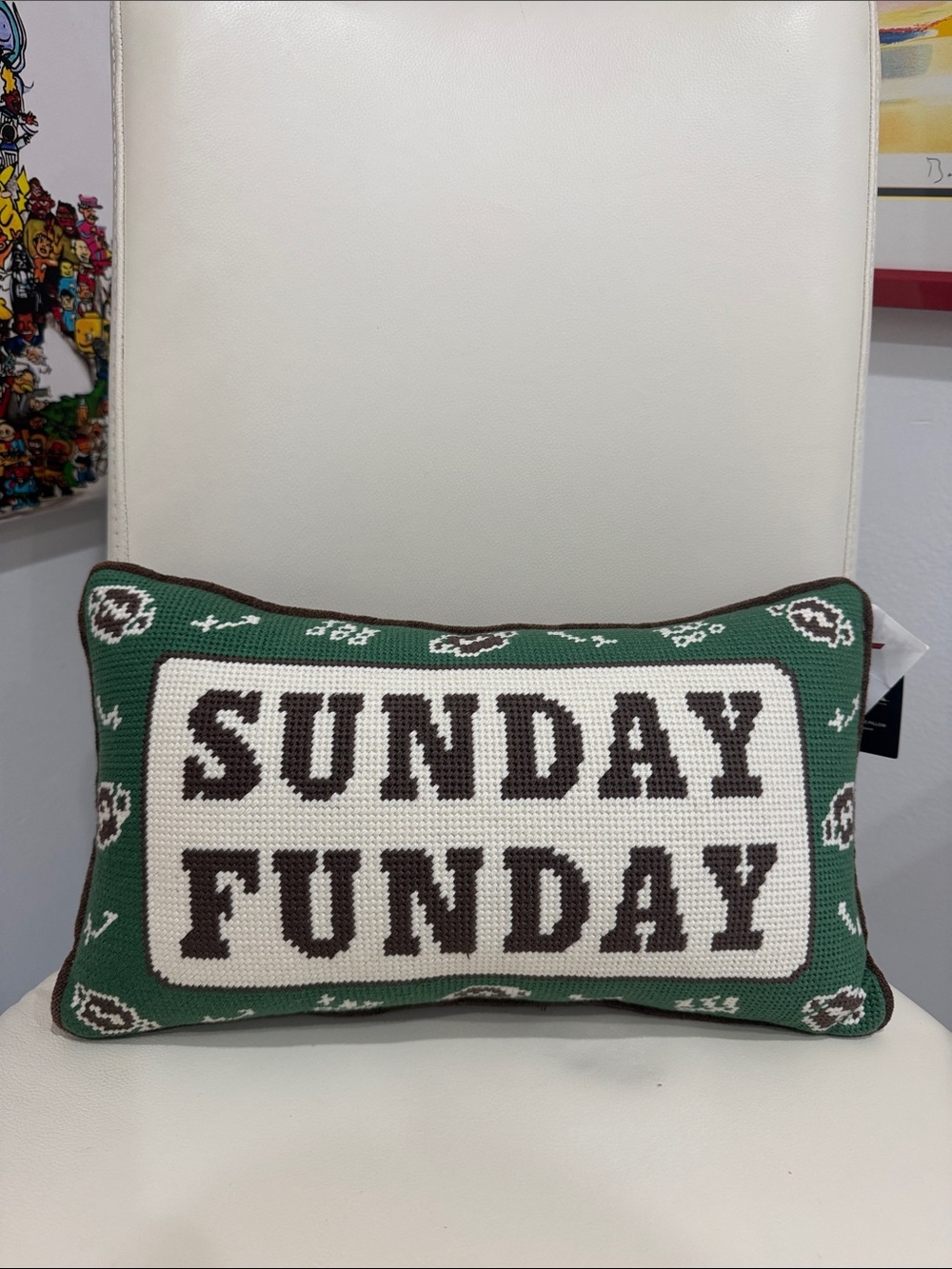MSX by Michael Strahan Green 'Sunday Funday' Knit Accent Pillow - Home Holiday